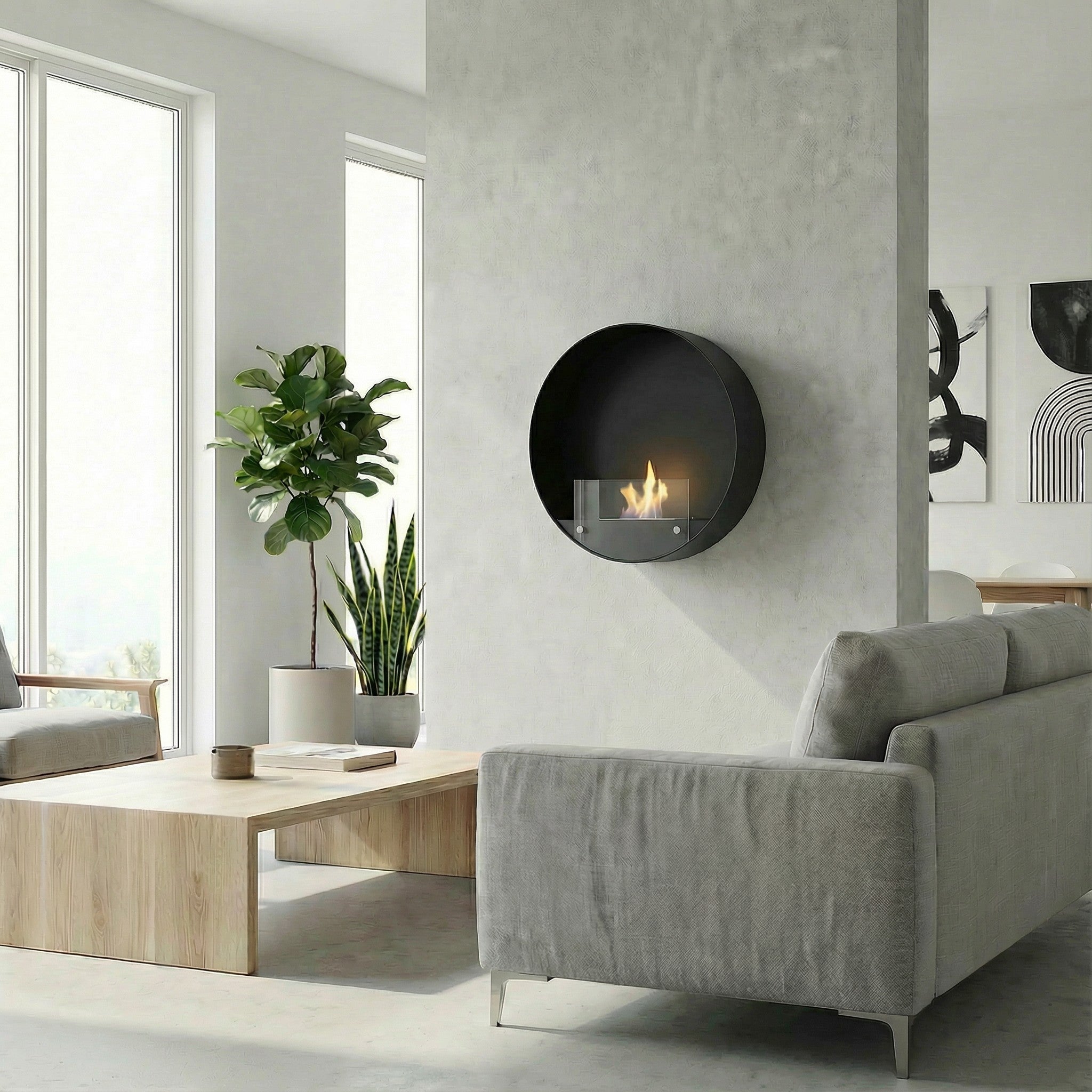 Cheminée De Sol Design Giulio Cesare – 40 X 80 Cm – Acier Inoxydable Blanc – Made In Italy – Pour Salon, Loft - 12