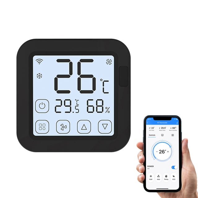 Controlador de aire acondicionado IR Wifi con termostato, pantalla LCD, compatible con Google Home para mini split y aire acondicionado portátil