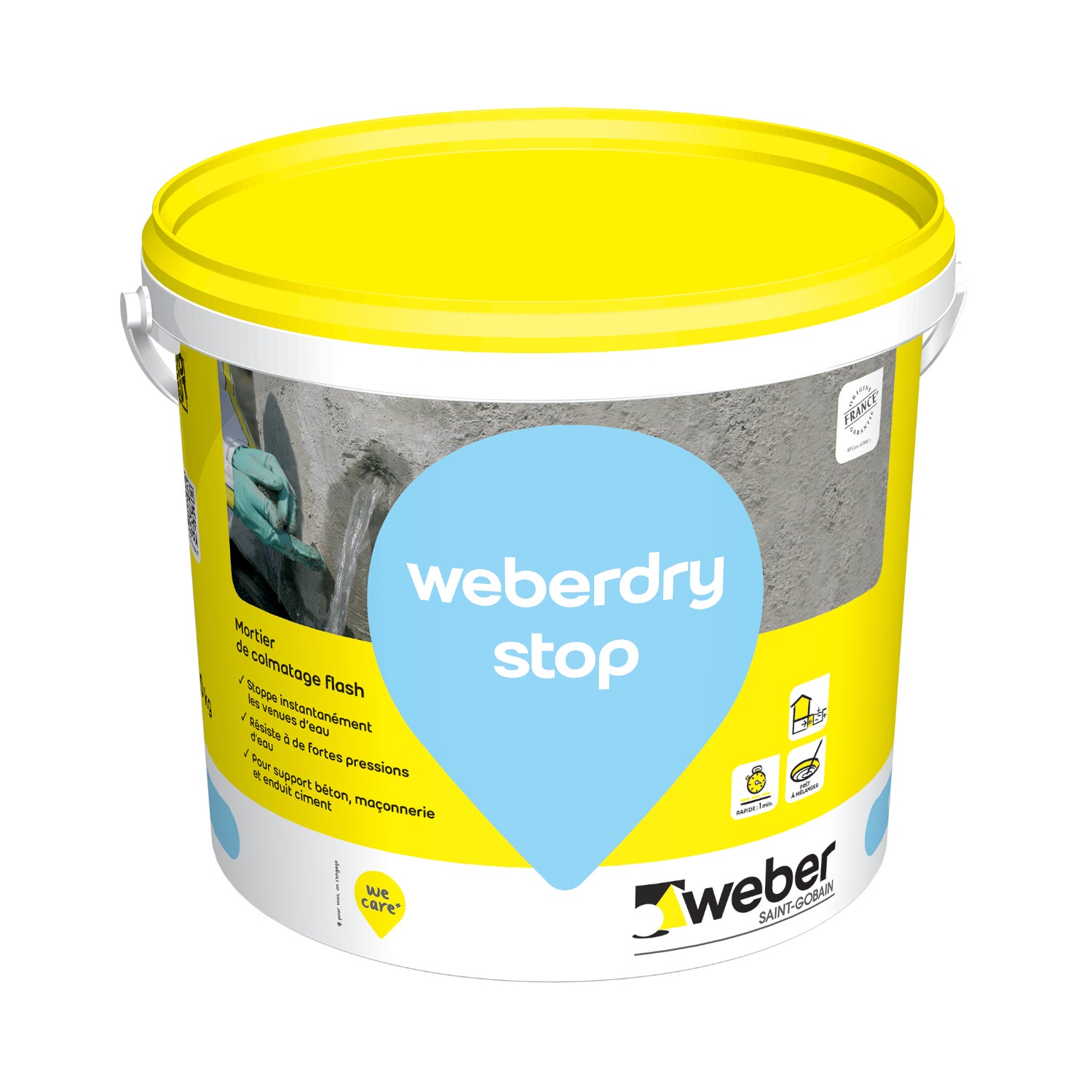 Mortier de colmatage ultra-rapide, 20kg, Weberdry stop, WEBER ...