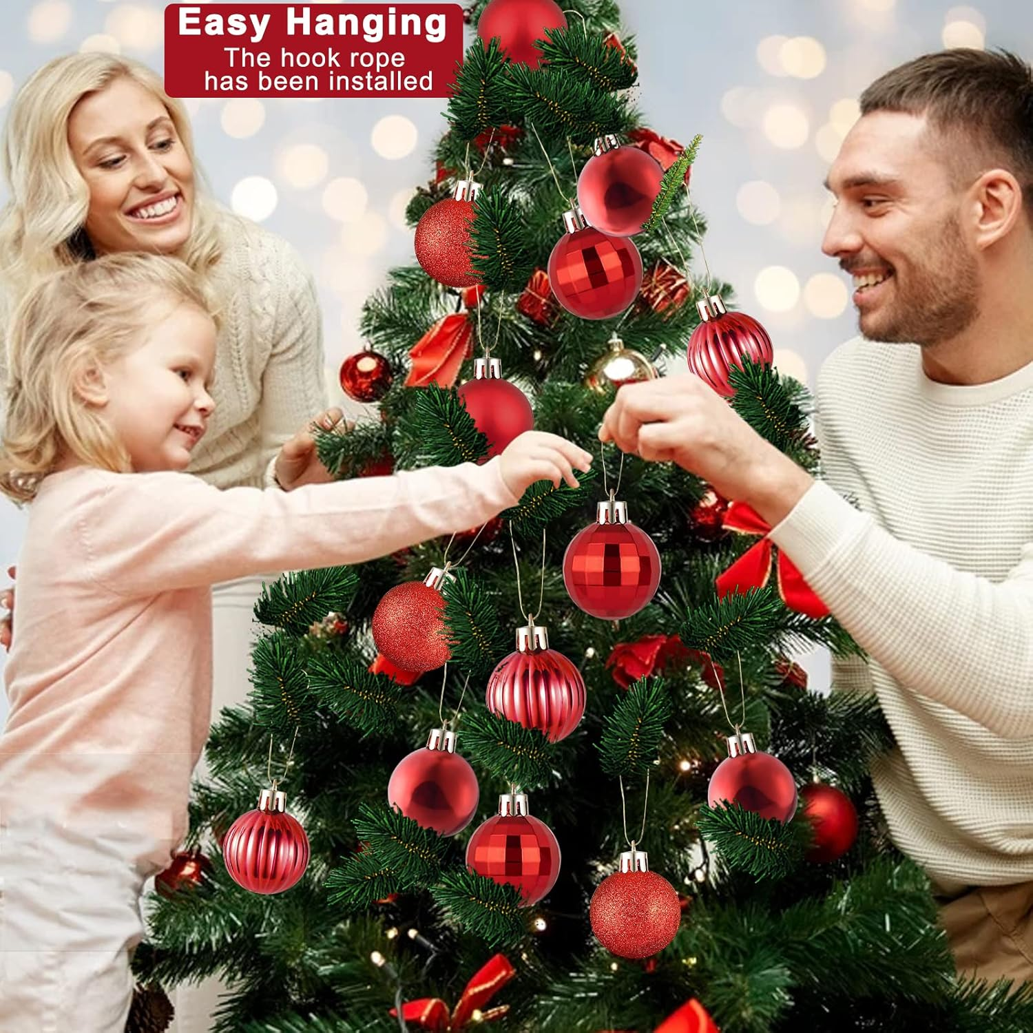 Conjunto de 36 enfeites para árvores de Natal, Conjunto de bolas de Natal, Pingentes para árvores de Natal, Presente de Natal, Decorações de Natal - 2