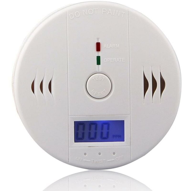 Czujnik tlenku węgla - z wyświetlaczem LED/czujnikiem elektronicznym - bateria nie jest dołączona - biały (1 szt.)