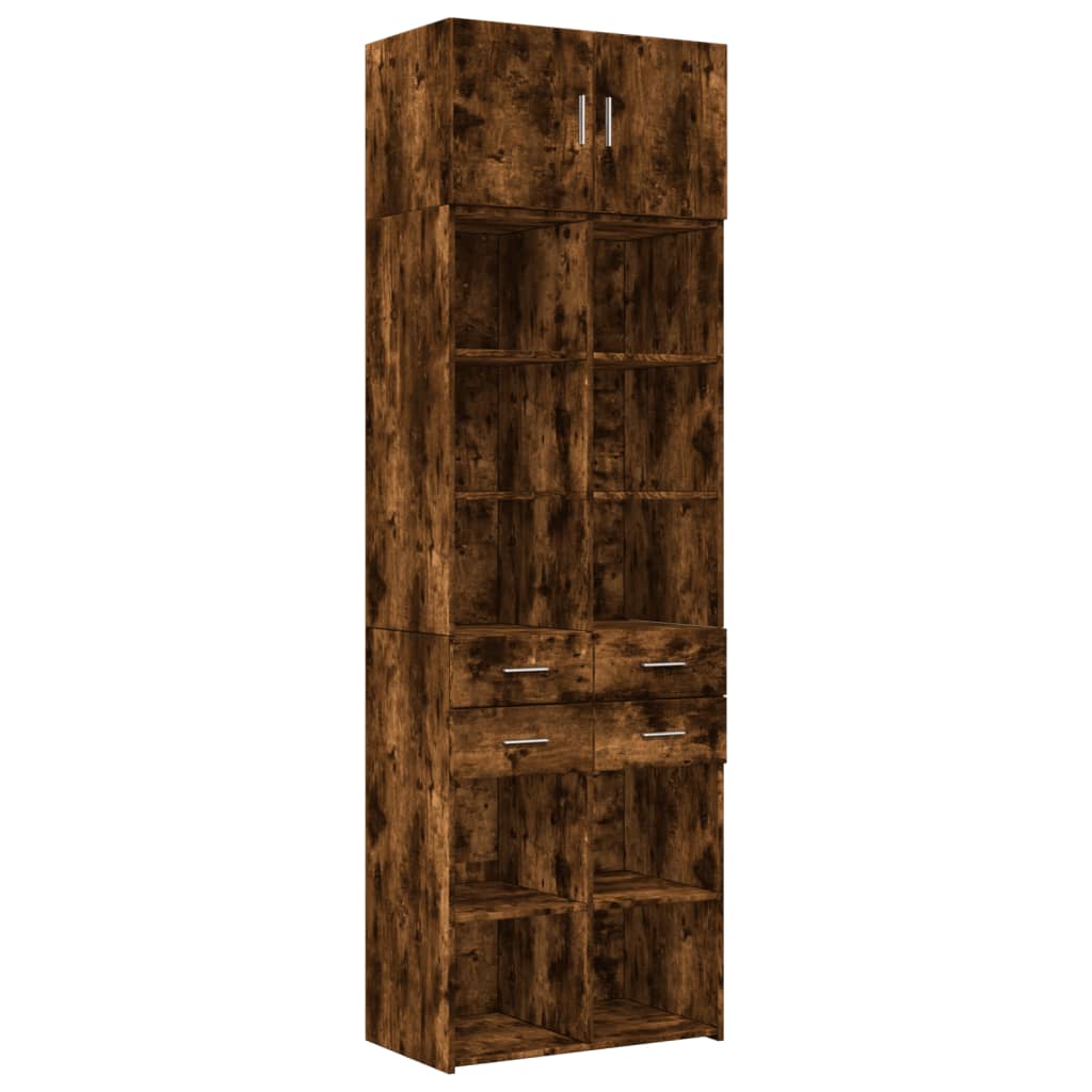 Credenza bassa,Armadietto Buffet Vintage Rovere Fumo 40x33x70 cm in Legno Multistrato -DT58686