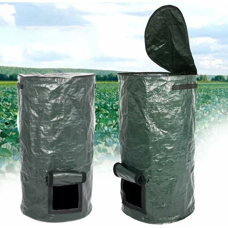 Worki kompostowe – organiczne pojemniki na kompost z PE do fermentacji, worki na odpady kuchenne i ogrodowe(2 sztuki, 45 x 80 cm)
