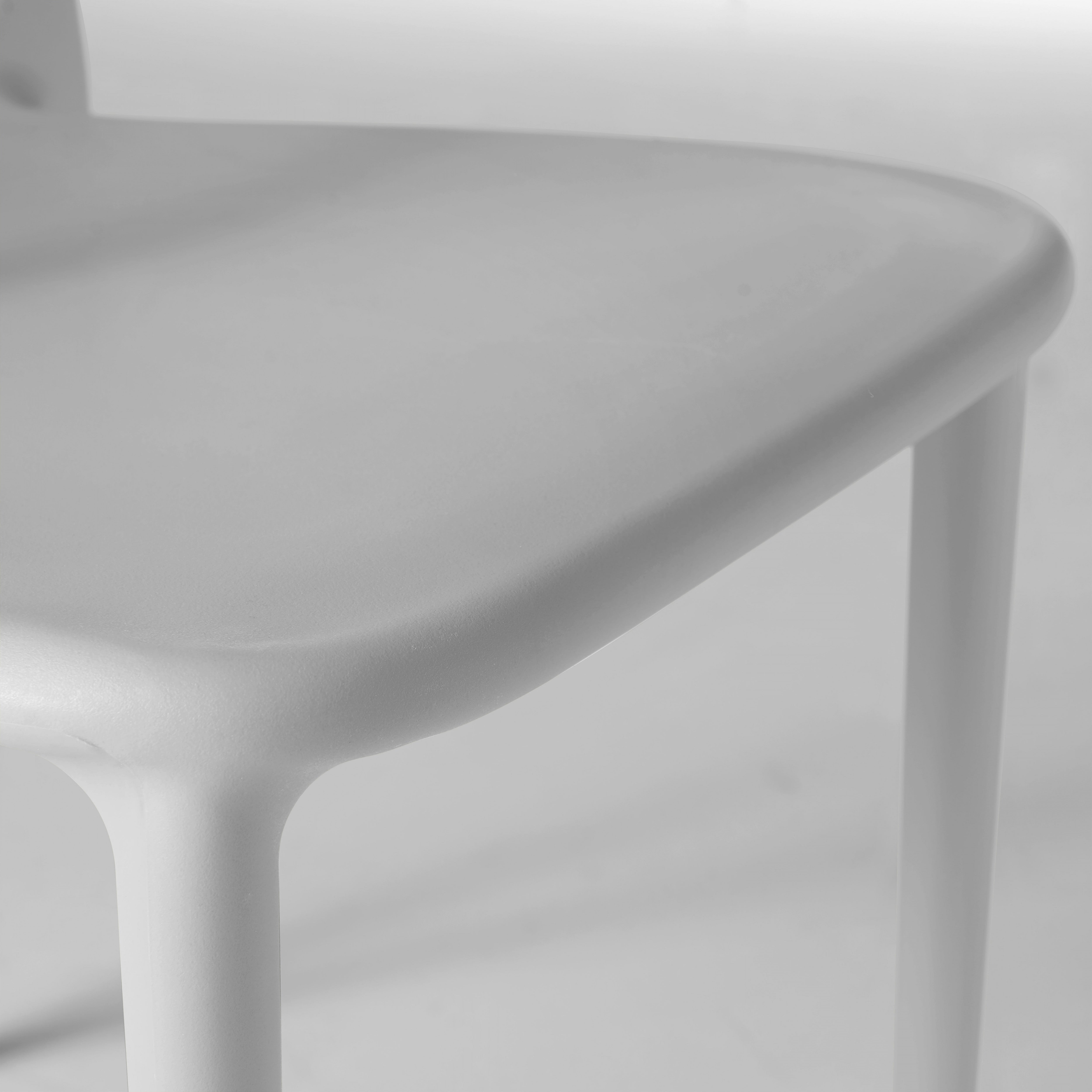 Chaise de jardin sans coussin Milan en Plastique Blanc - 6