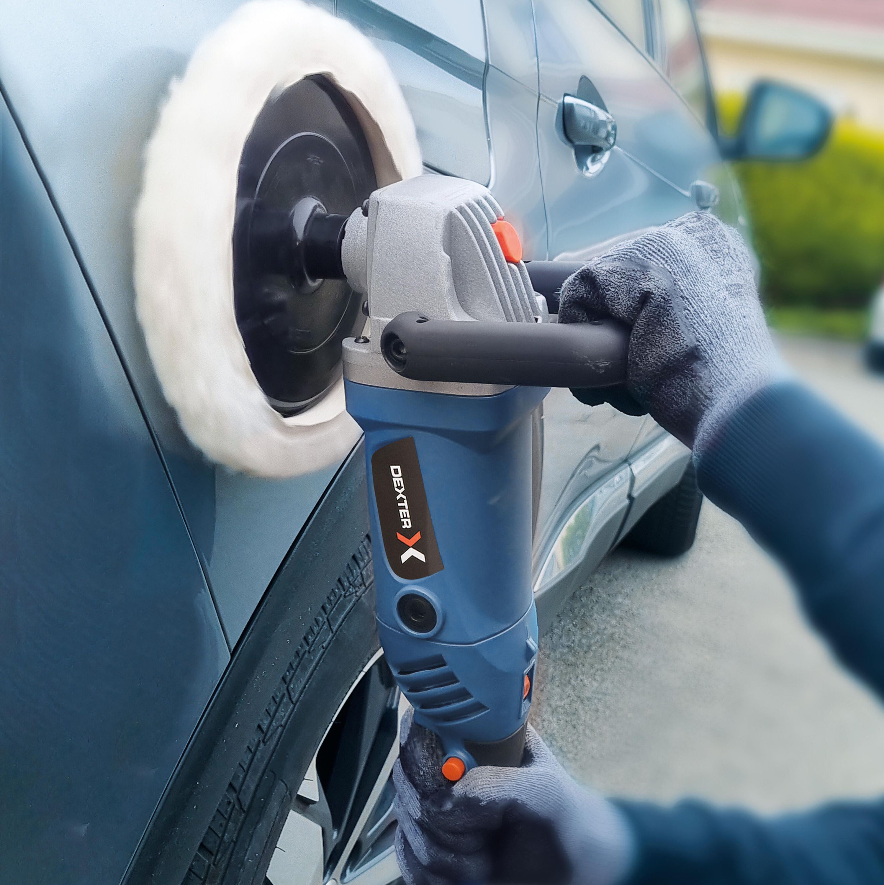 DEXTER - Polisseuse d'angle filaire - Ø 180 mm - 1250 W - Poignée antivibrations - 600 à 3300 tours / min - 230 V - Machine à polir et lisser - - 7