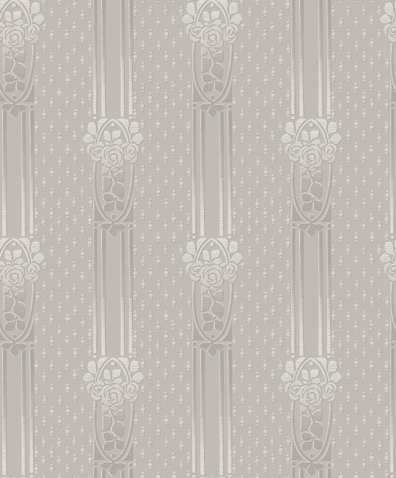 Tapeta vintage kwiaty w stylu secesyjnym szarym - 53 cm x 10.05 m - BORASTAPETER