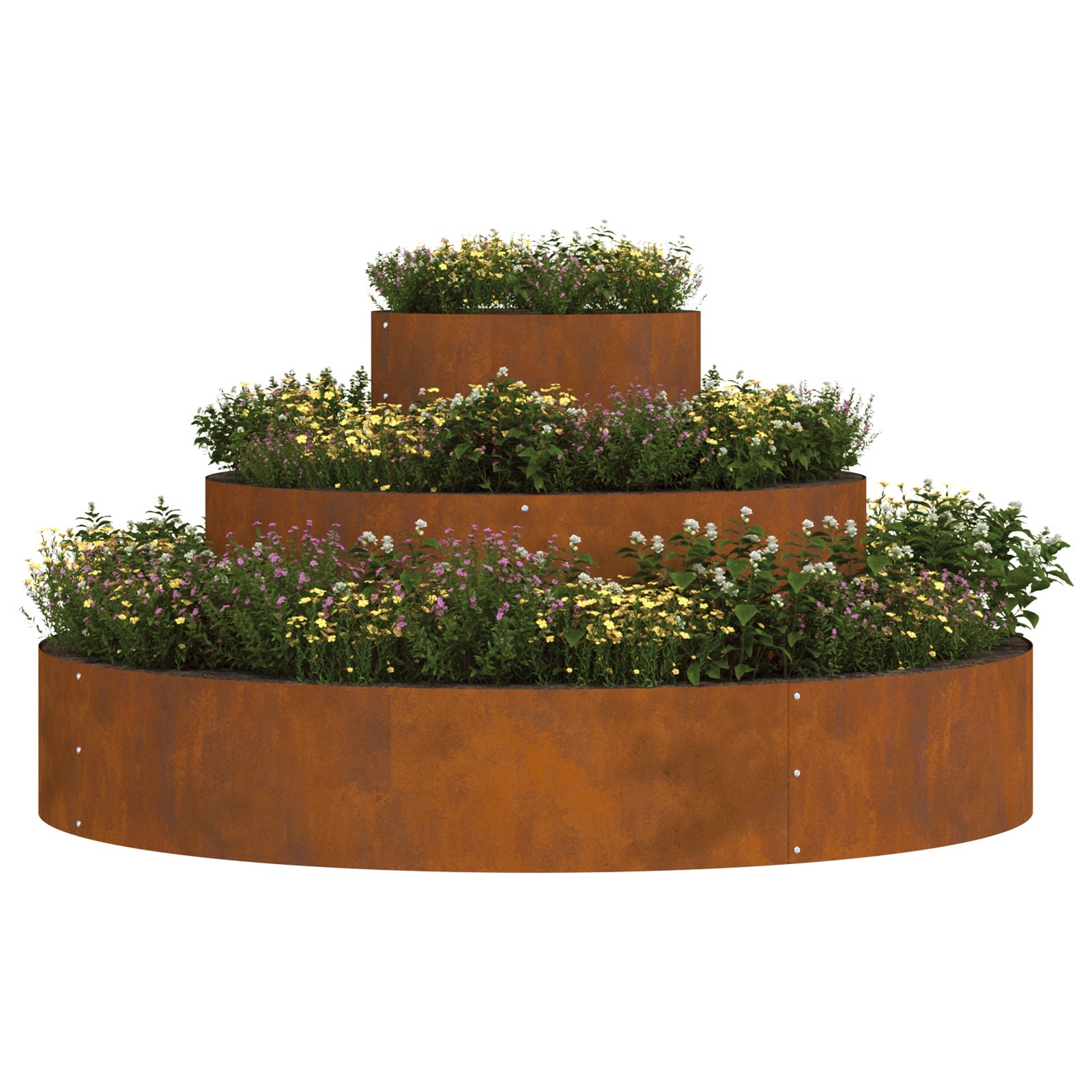 Cache-pot de jardin Marron 120 x 120 x 20 cm Acier patiné vidaXL - 2