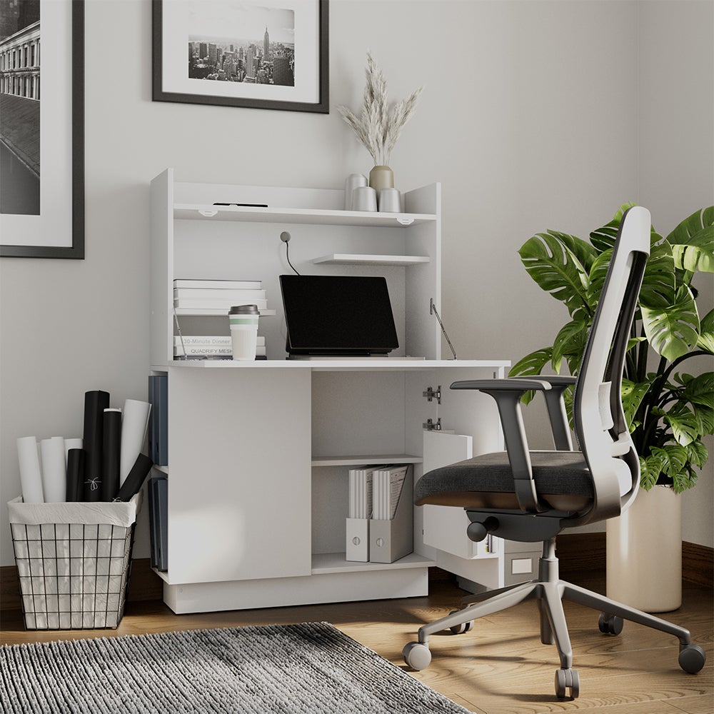 Vicco Secrétaire bureau Alena, Blanc, 85x27cm - 3