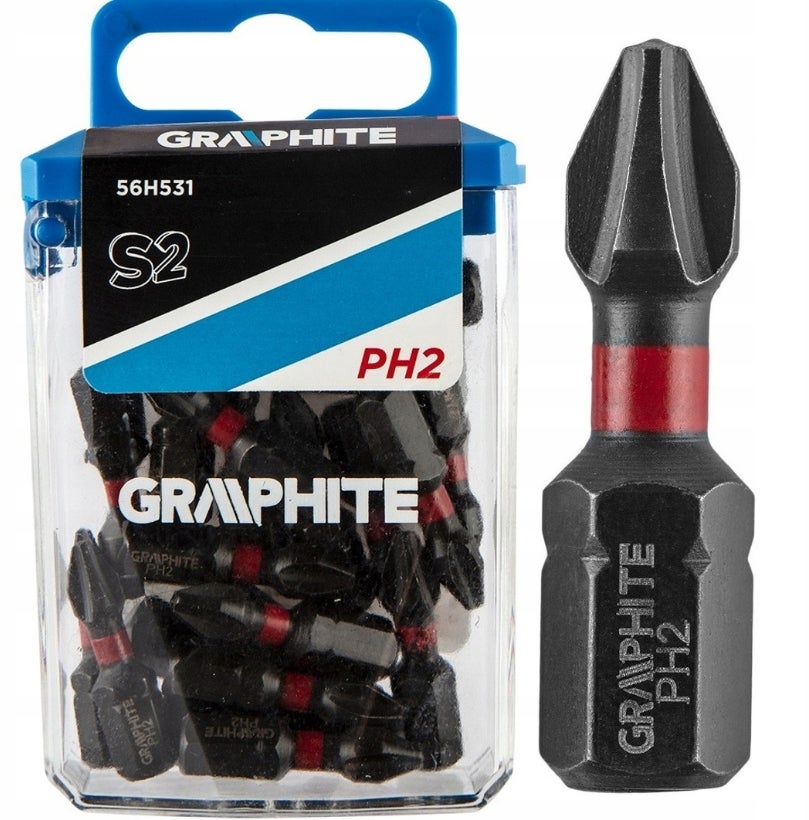 GRAPHITE Bity udarowe PH2x25mm, 20szt. 56H531