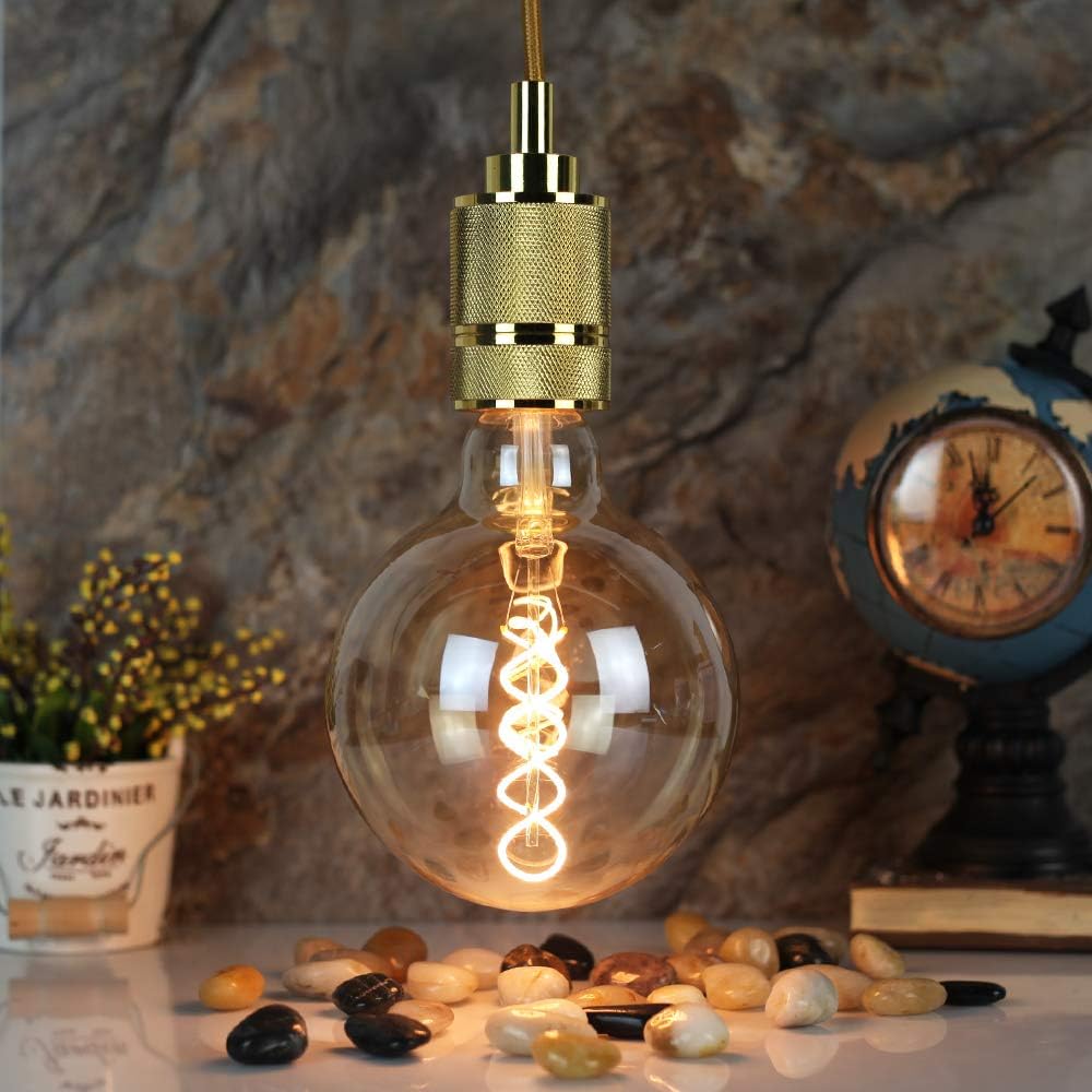 Edison Classique LED Ampoule G125 4W Dimmable Style Vintage 220 / 240V E27 (Ambre) - 3