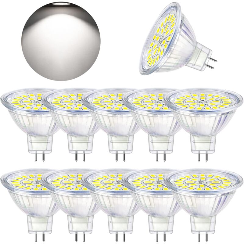 Ampoules LED GU5.3 5W 4000K - Lot De 6, Équivalent 50W Halogène, 500LM