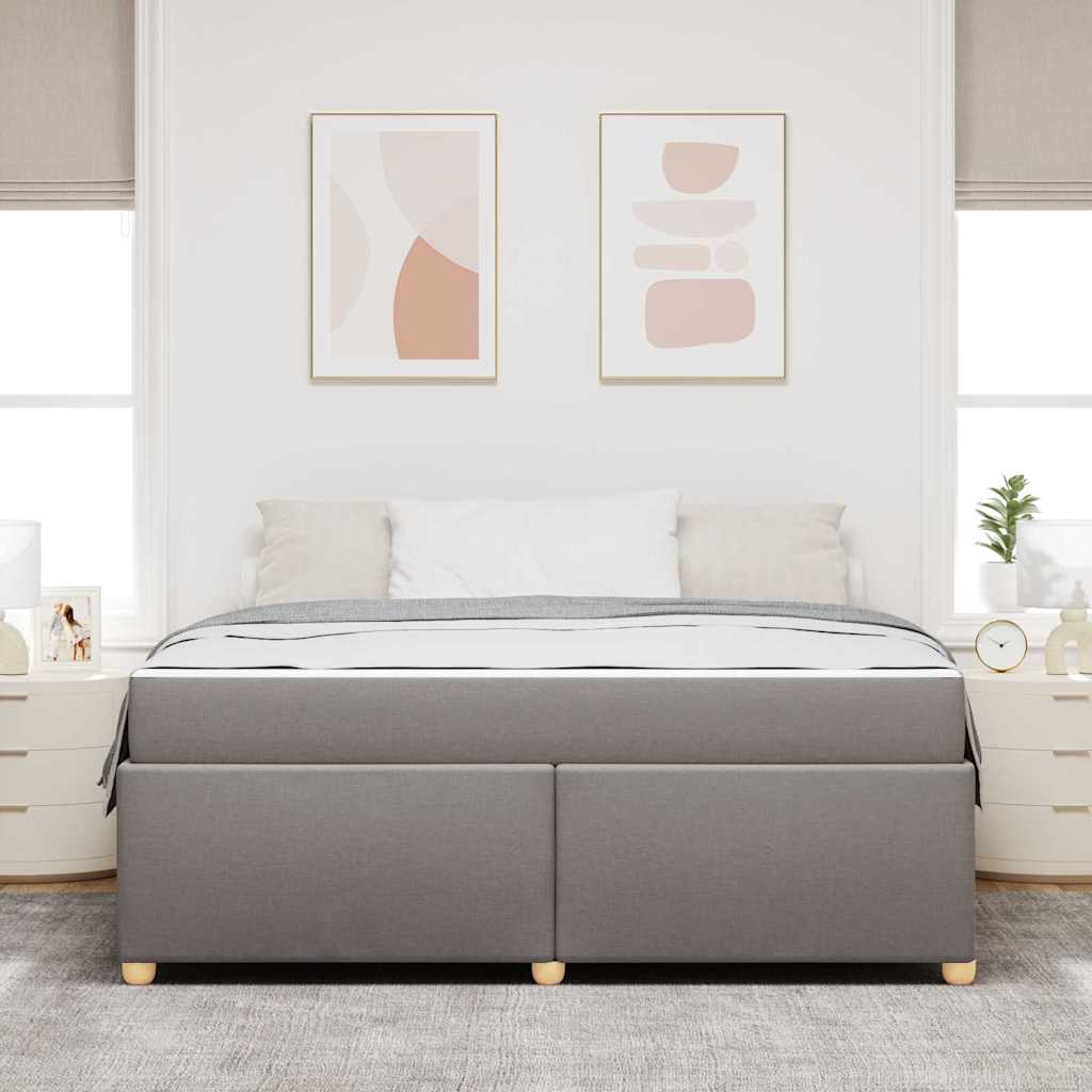 Cadre de lit avec matelas Taupe 180 x 200 cm tissu - 5