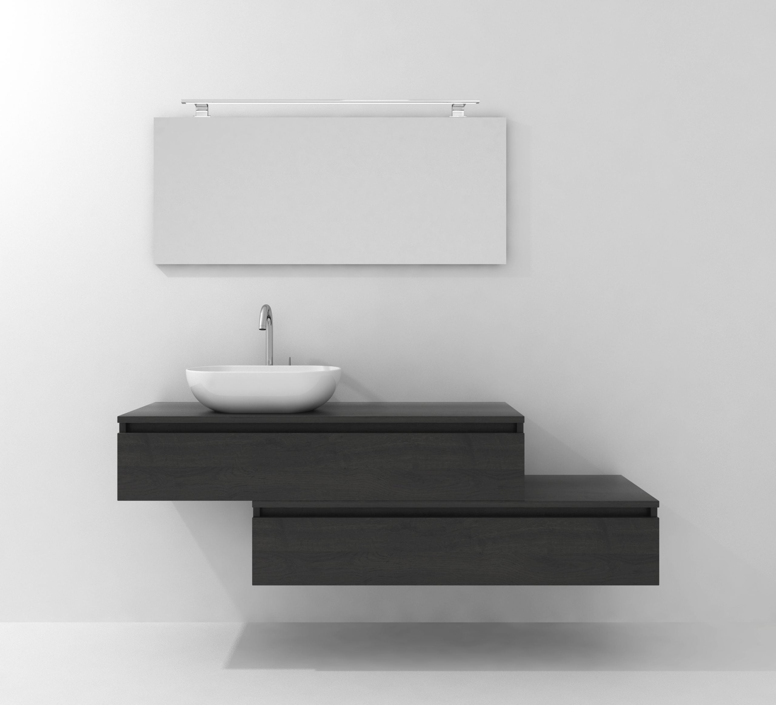 Ensemble de meubles de salle de bain Avantarea SANCY noir de jais 120 cm + vasque + miroir + spot LED - 2