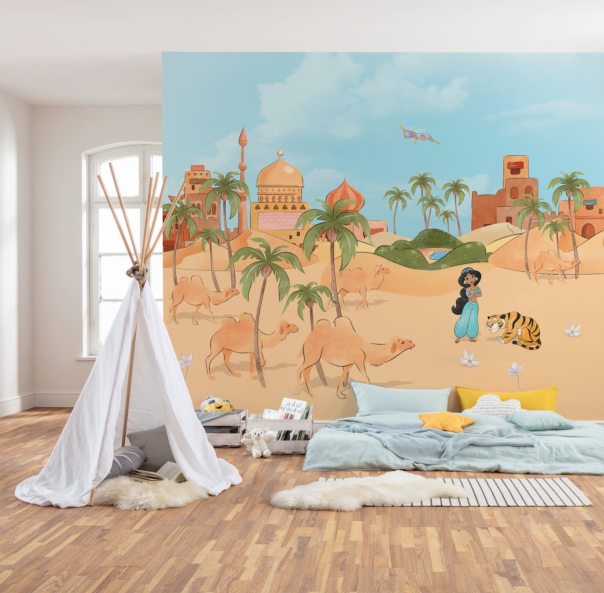 Fototapeta Aladyn Jaśmin beżowymIniebieskim - 300 x 250 cm - DISNEY