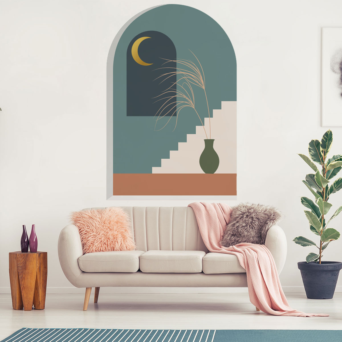 Papel pintado prepegado arco noche en atenas - adhesivo de pared - revestimiento sticker mural decorativo - l-h135xl90cm
