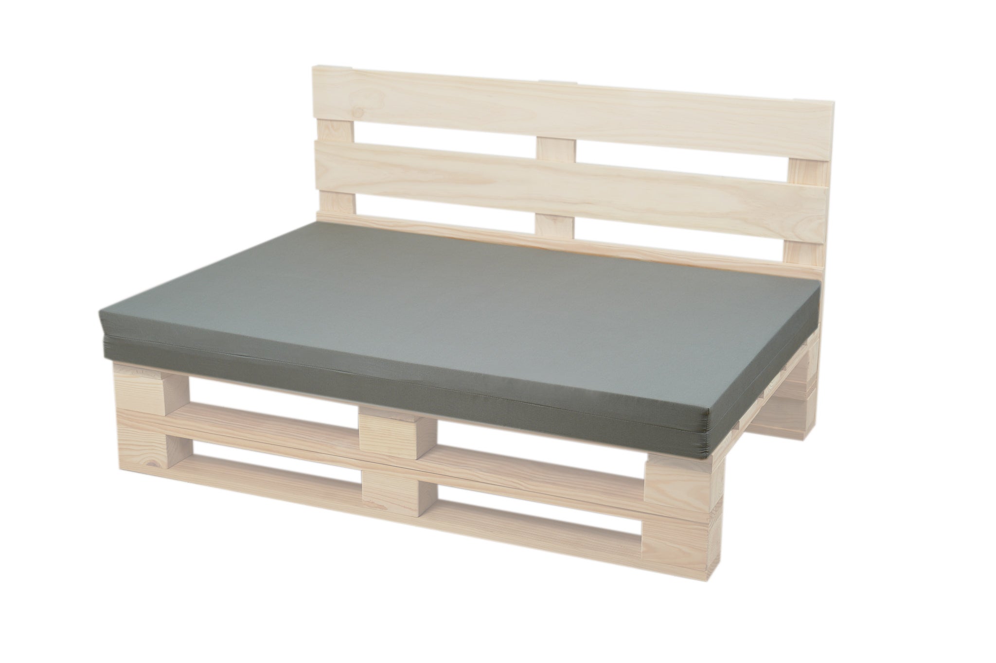 Canapé Sur Palettes Eminza Avec Coussins Jaunes - 80cm - Neuf - Coton Et Bois