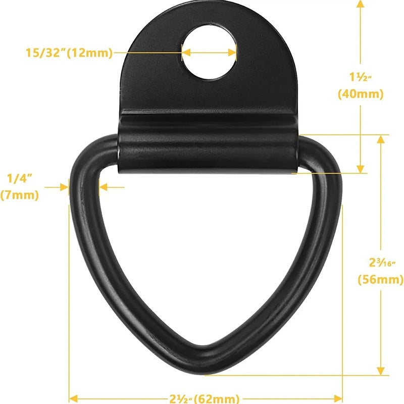 Lot 4 Anneaux Arrimage En V 450kg - Crochet Ancrage Robuste Pour Remorques Et Camions