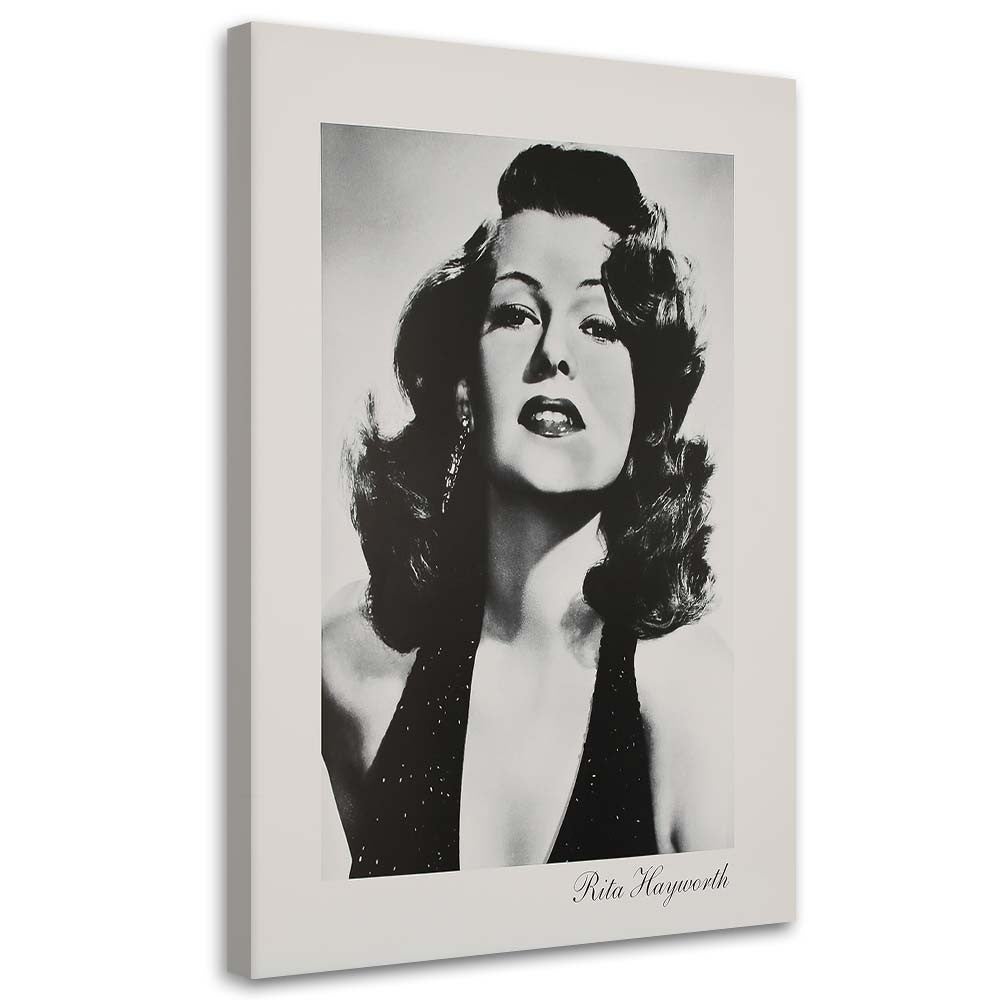 Obraz na płótnie, Rita Hayworth - czarno biały portret 70x100