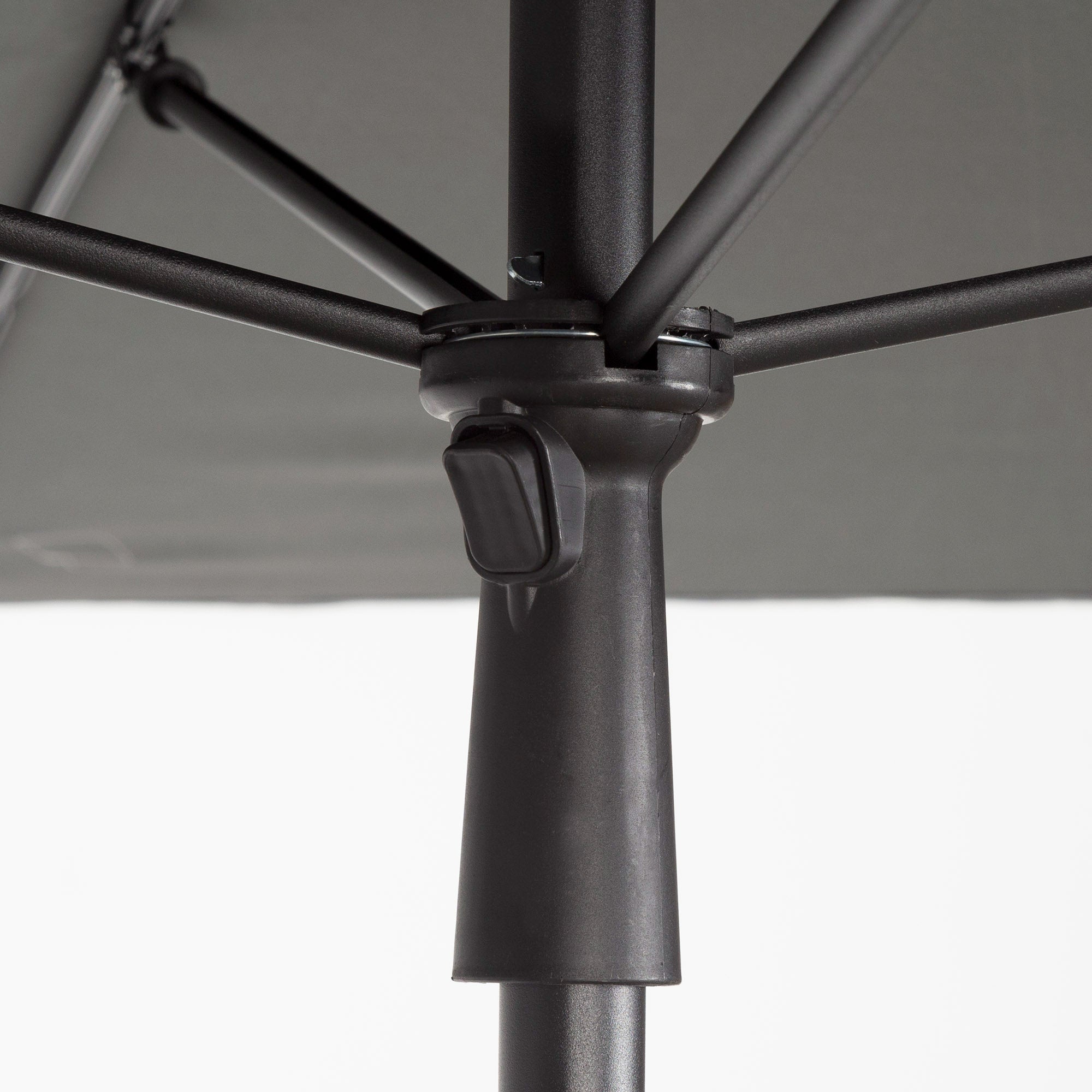 Aktive Guarda-sol de jardim quadrado 175x175 cm cinza com haste basculante - 5