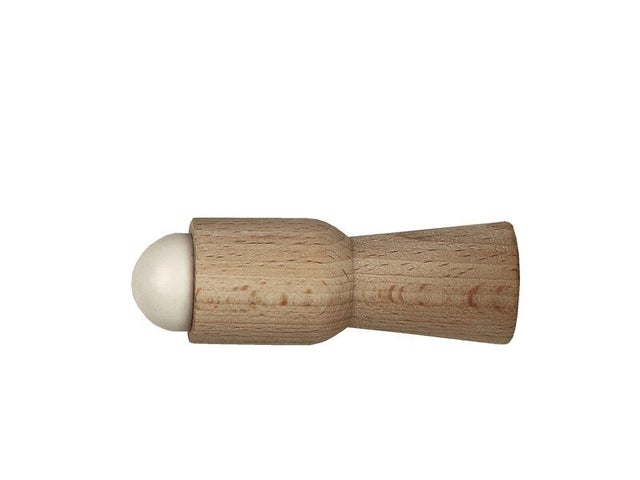 Lot de 2 butées de porte à fixer au mur ALPERTEC, bois brut hêtre L.7 cm x l.2.7 cm