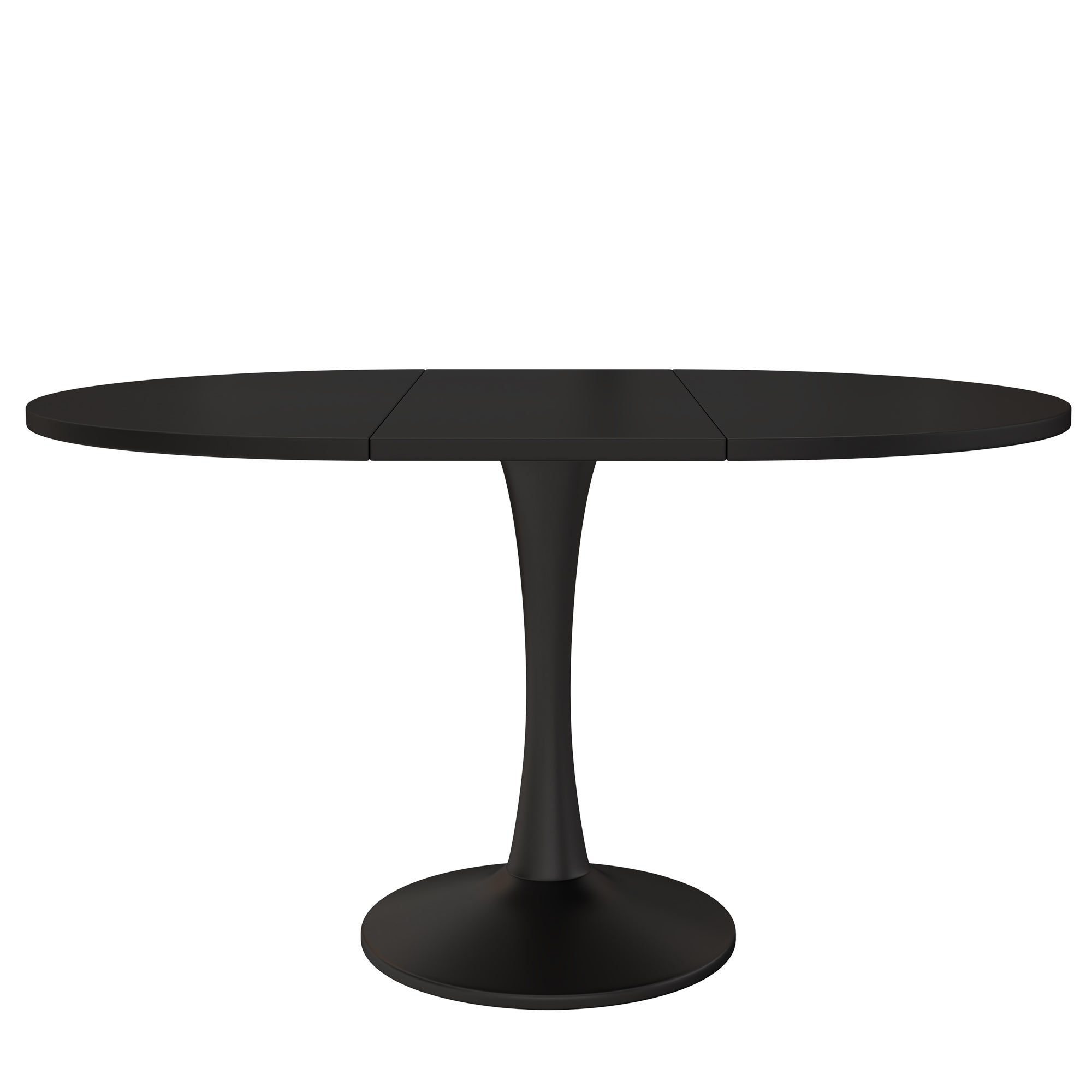 Table à manger ovale extensible 4 à 6 couverts - 100 x 140 x 75 cm - MDF - Noir - 7