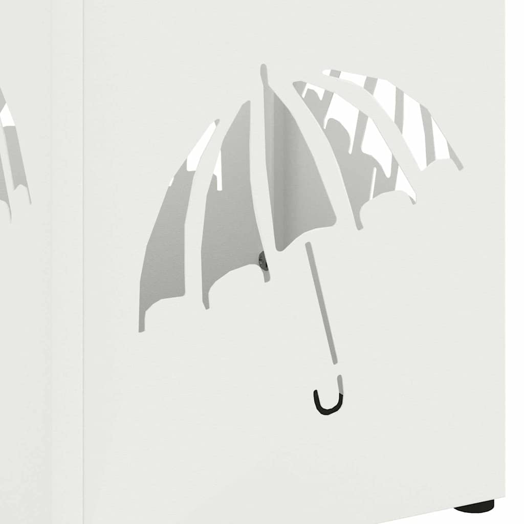 Porte-parapluie blanc 15,5 x 15,5 x 49 cm acier - 6