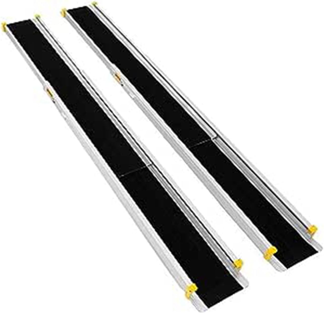 2 Antypoślizgowe Rampy do Załadunku Samochodów, Wykonane z Aluminium, o Regulowanej Długości w 3 Poziomach, Nośność 270 kg (91,5–152,5 x 19 cm)