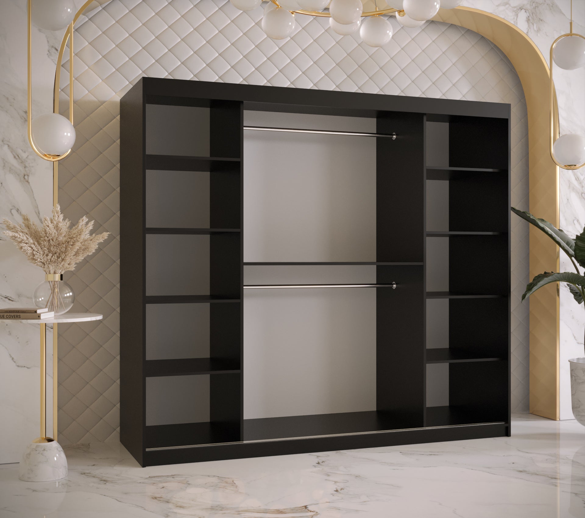 Szafa przesuwna garderoba RAMIRO 2 200 x 62 x 200 cm Czarny - Abiks Meble - 3