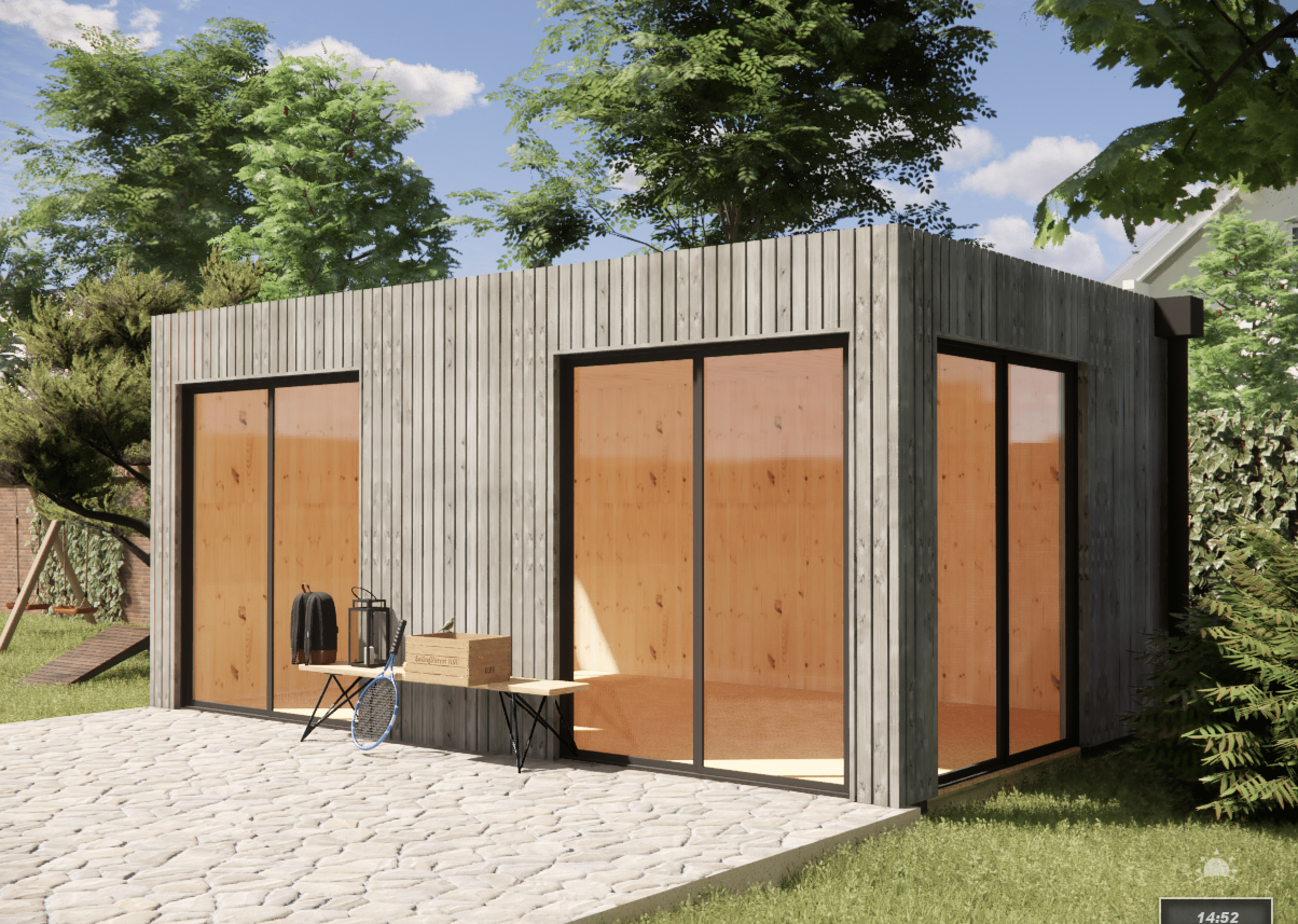 Dépendance jardin sans permis en bois 5,5 x 3,5 x 2,7 m - 6