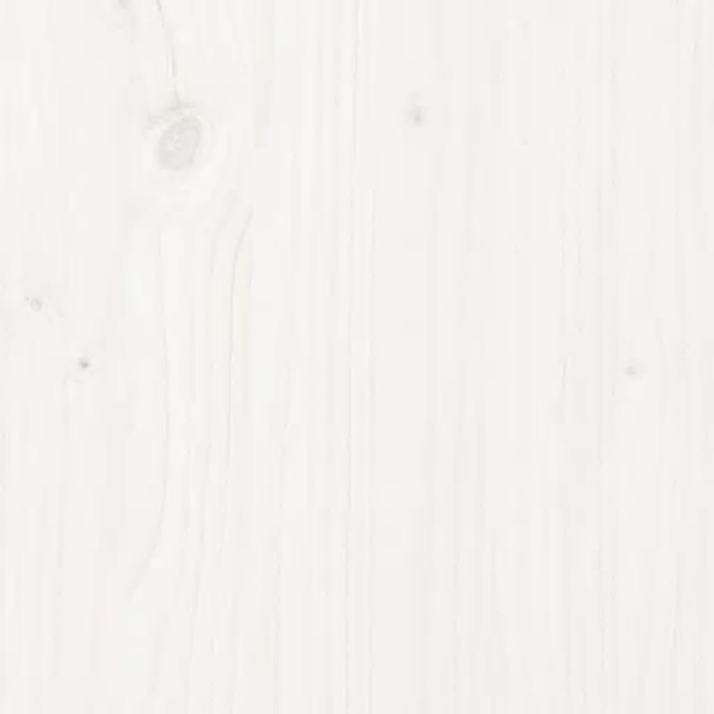 Salon de jardin 7 pcs Blanc Bois de pin massif - 6