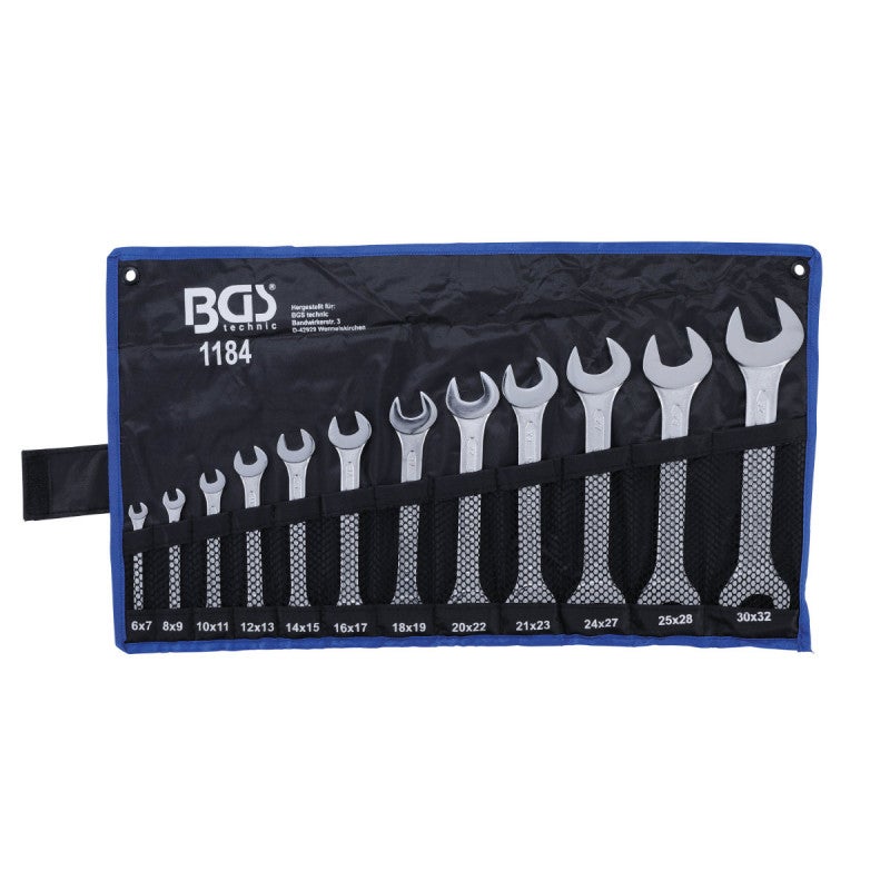 Jeu De 7 Clés Plates Extra Plates BGS 9019 - 6 à 23mm - Pour Espaces Restreints - Chromé