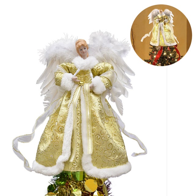 3 Ornamenti Natalizi A Forma Di Angelo, Decorazioni Creative A Forma Di Angelo Rosa In Peluche Da Appendere Statuine Di Agnellini Pelosi Piccoli Orname P15277477