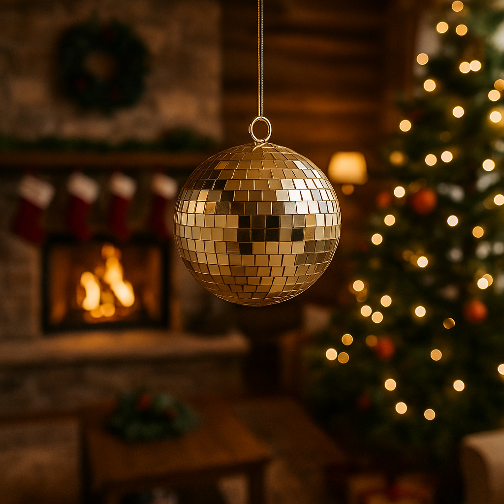 Boule disco dorée à paillettes de 15 cm pour décoration intérieure - 2