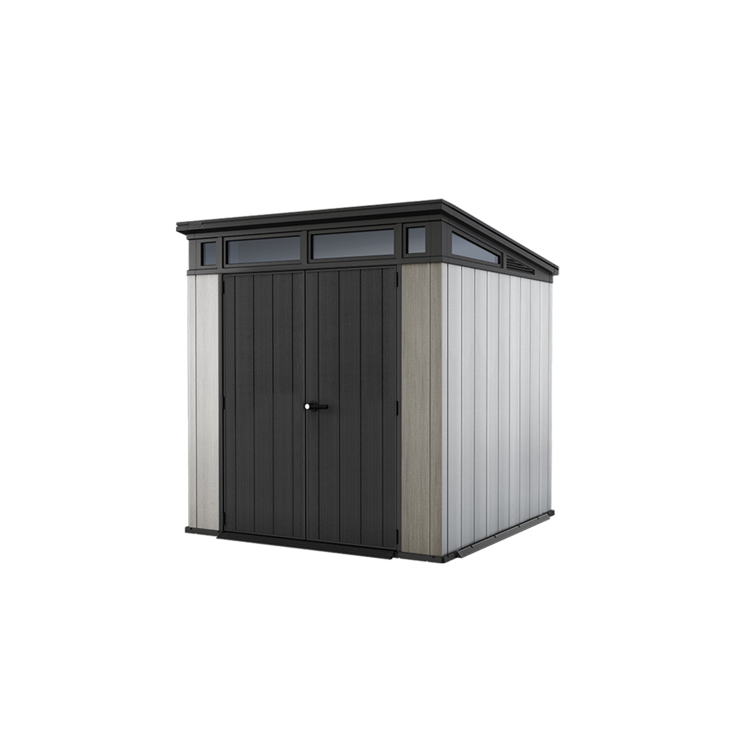 Abri De Jardin Résine 6,99m² Gris - Rangement Outils, Vélos, Équipement Avec Fenêtre Et Ancrage Inclus