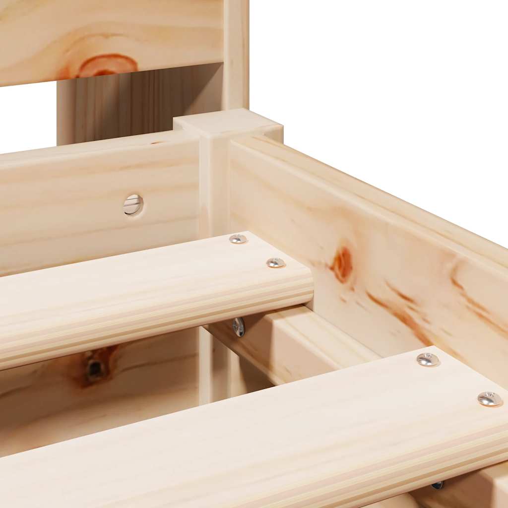 Lit bibliothèque sans matelas 180 x 200 cm en bois de pin massif - 8