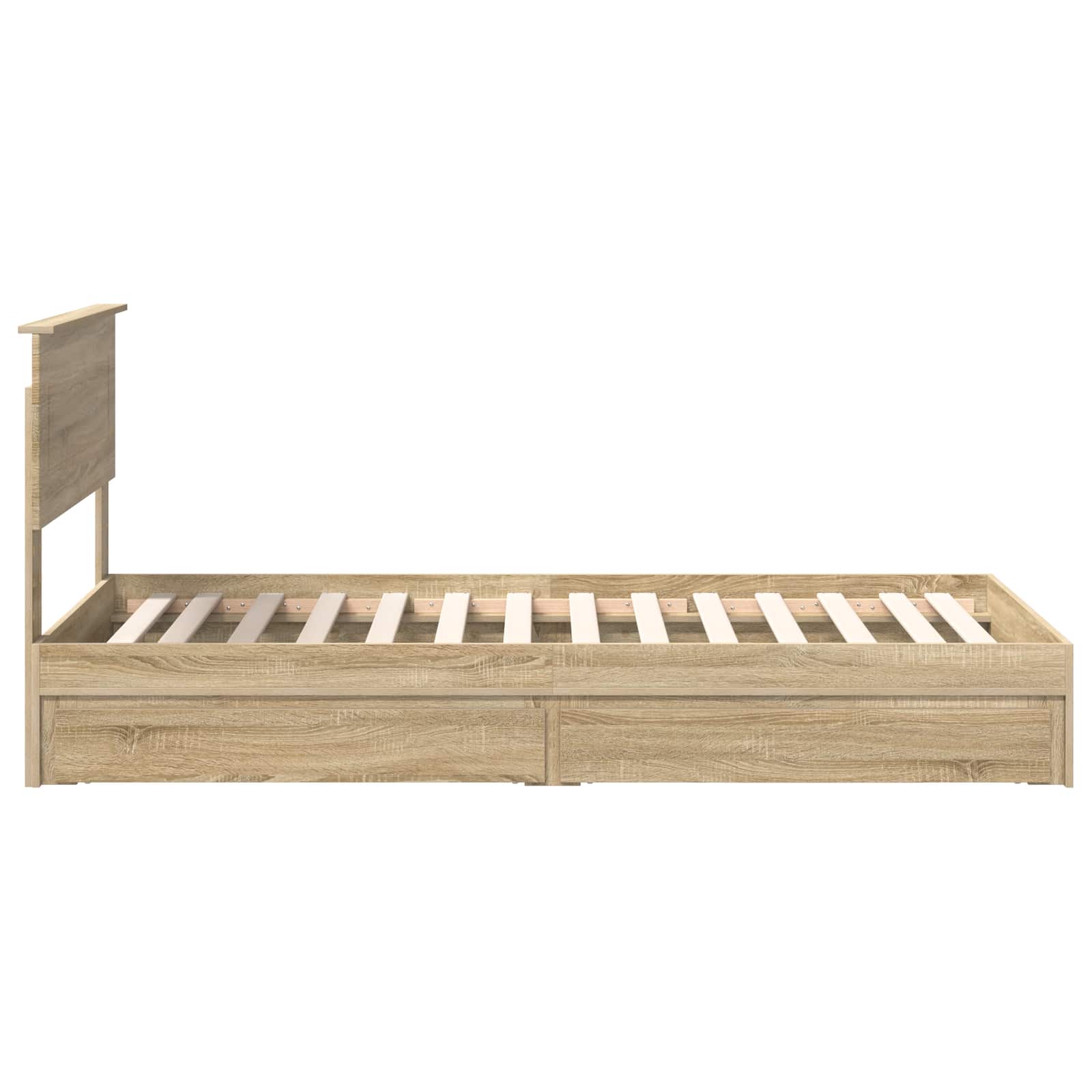 Lit de rangement chêne 75 x 190 cm panneau de bois - 9