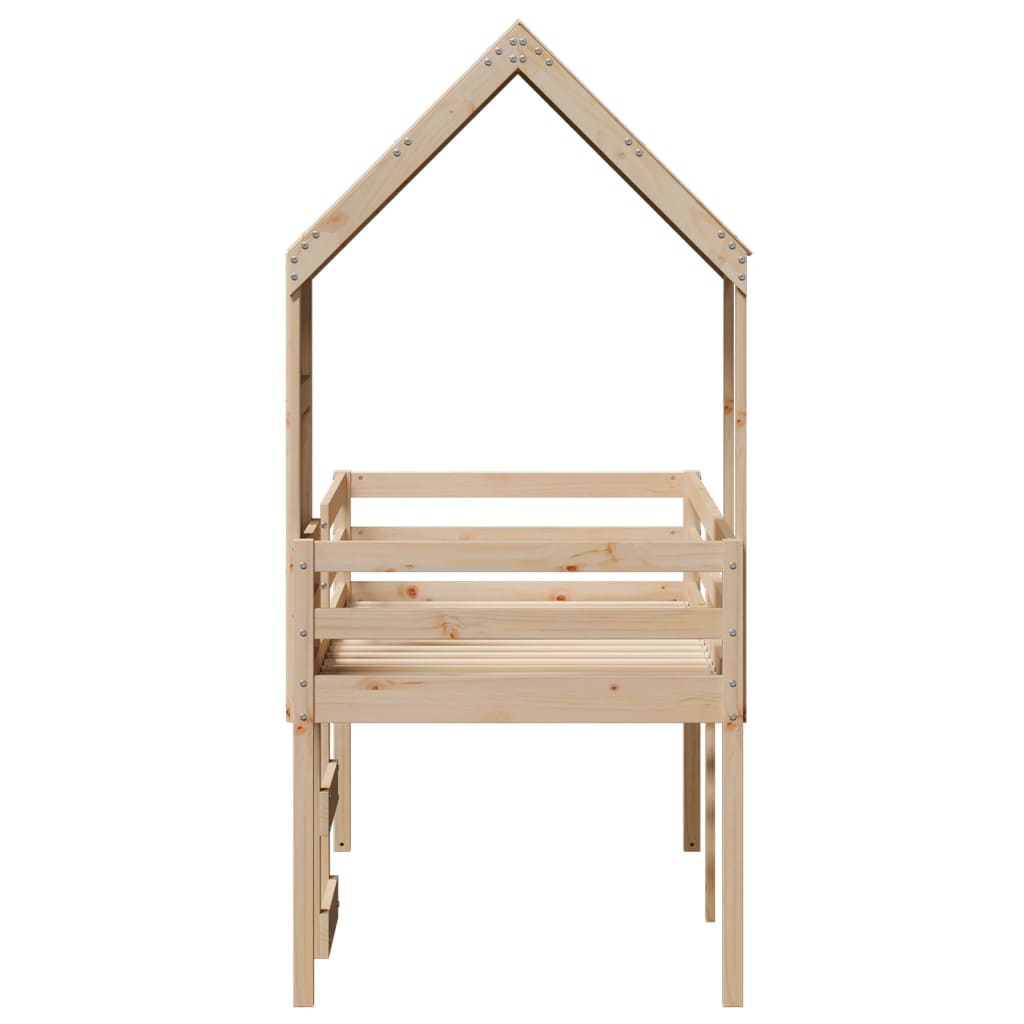 Lit haut avec toit 75x190 cm bois de pin massif - 7