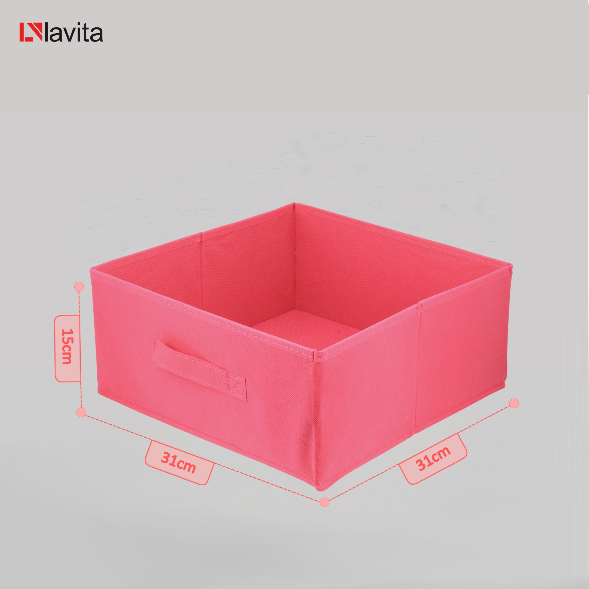 Boîte en carton Boîte textile 31x31x15 rose foncé – dark pink 31x31x15 - 2