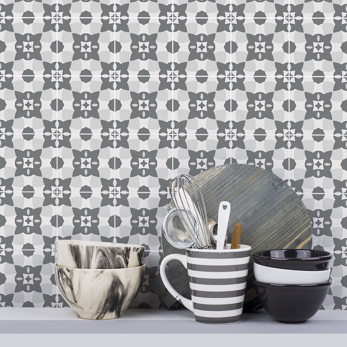 9 adesivi piastrelle di cemento azulejos Nancia - Sticker adesivo - adesivi murali - 9stickers20x20cm - 5