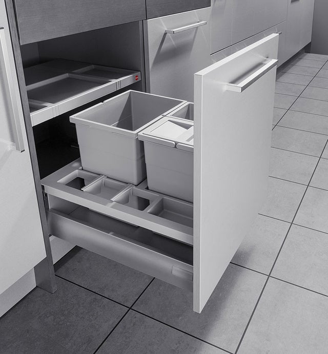 Poubelle de cuisine encastrable pour meuble coulissant 30L Hailo Separato K 600