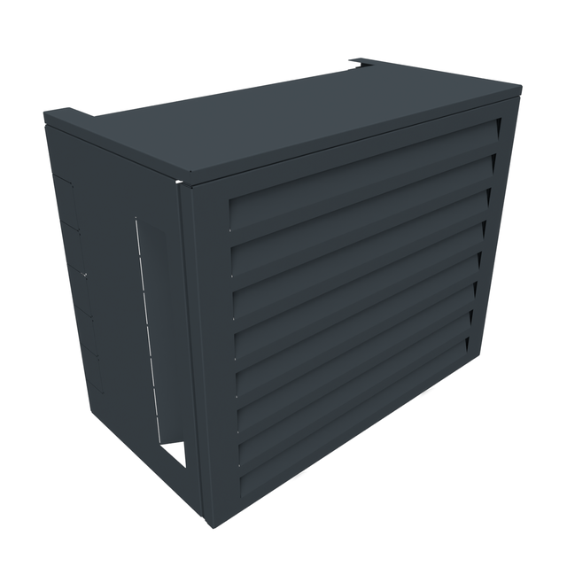Cache-climatiseur acoustique, ATOLE aluminium thermolaqué, gris anthracite, L.110 x H.113 x P.64 cm