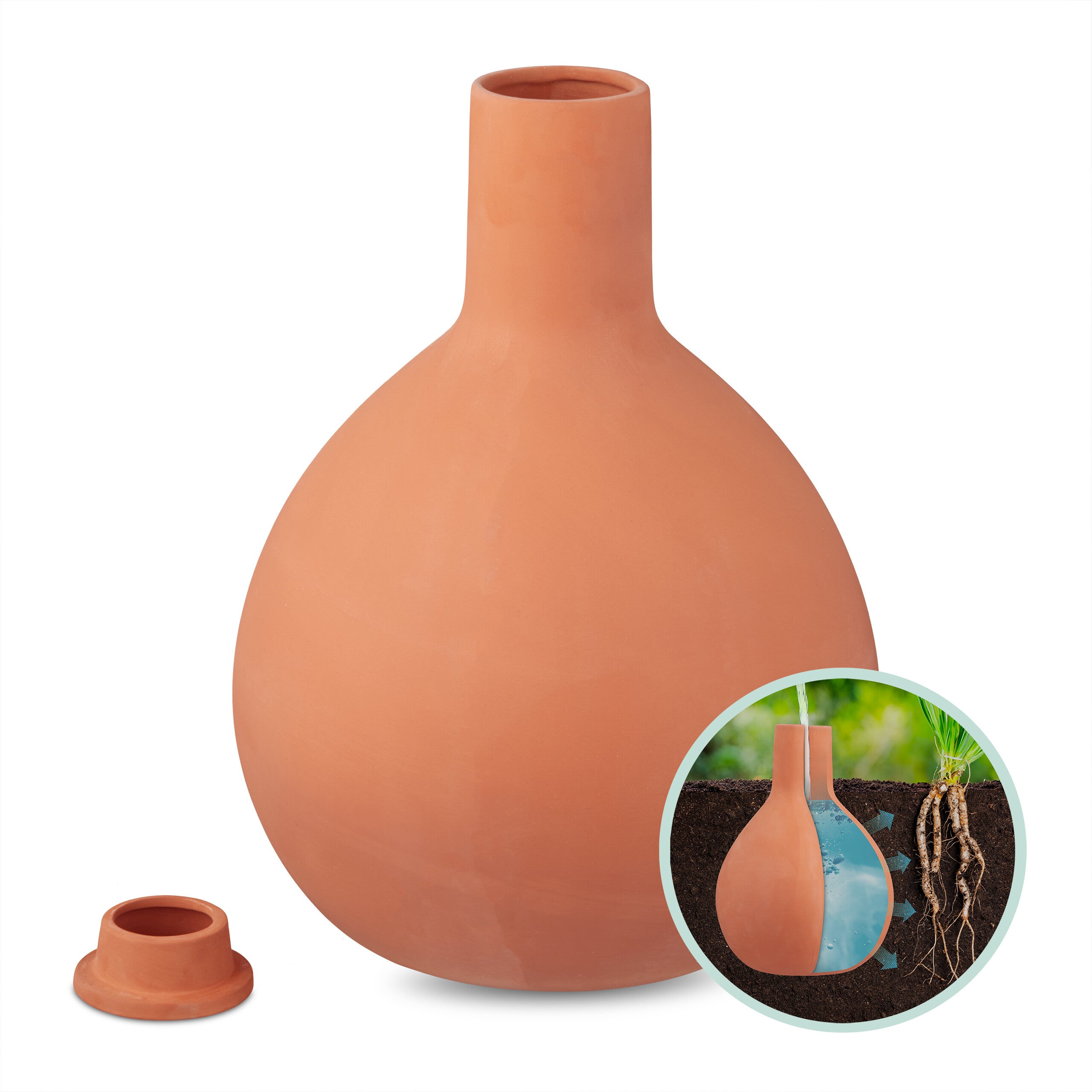 Globo Per Irrigazione In Terracotta | Annaffiatore Automatico Per Piante | Altezza 32 Cm