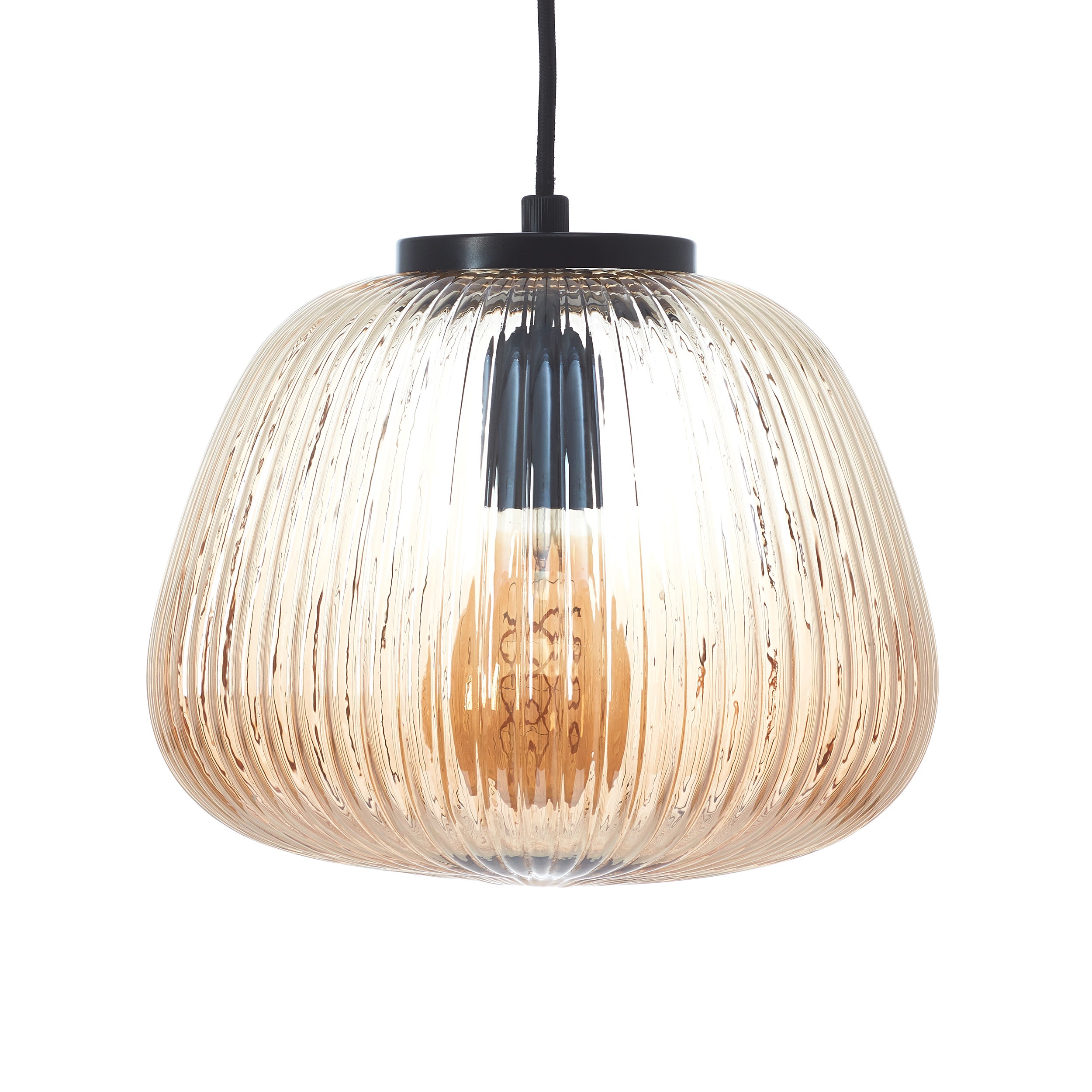Brilliant Lampa wisząca Kaizen 25cm bursztynowy/czarny matowy metal/brązowy plastik 1x A60, E27, 40 W - 4
