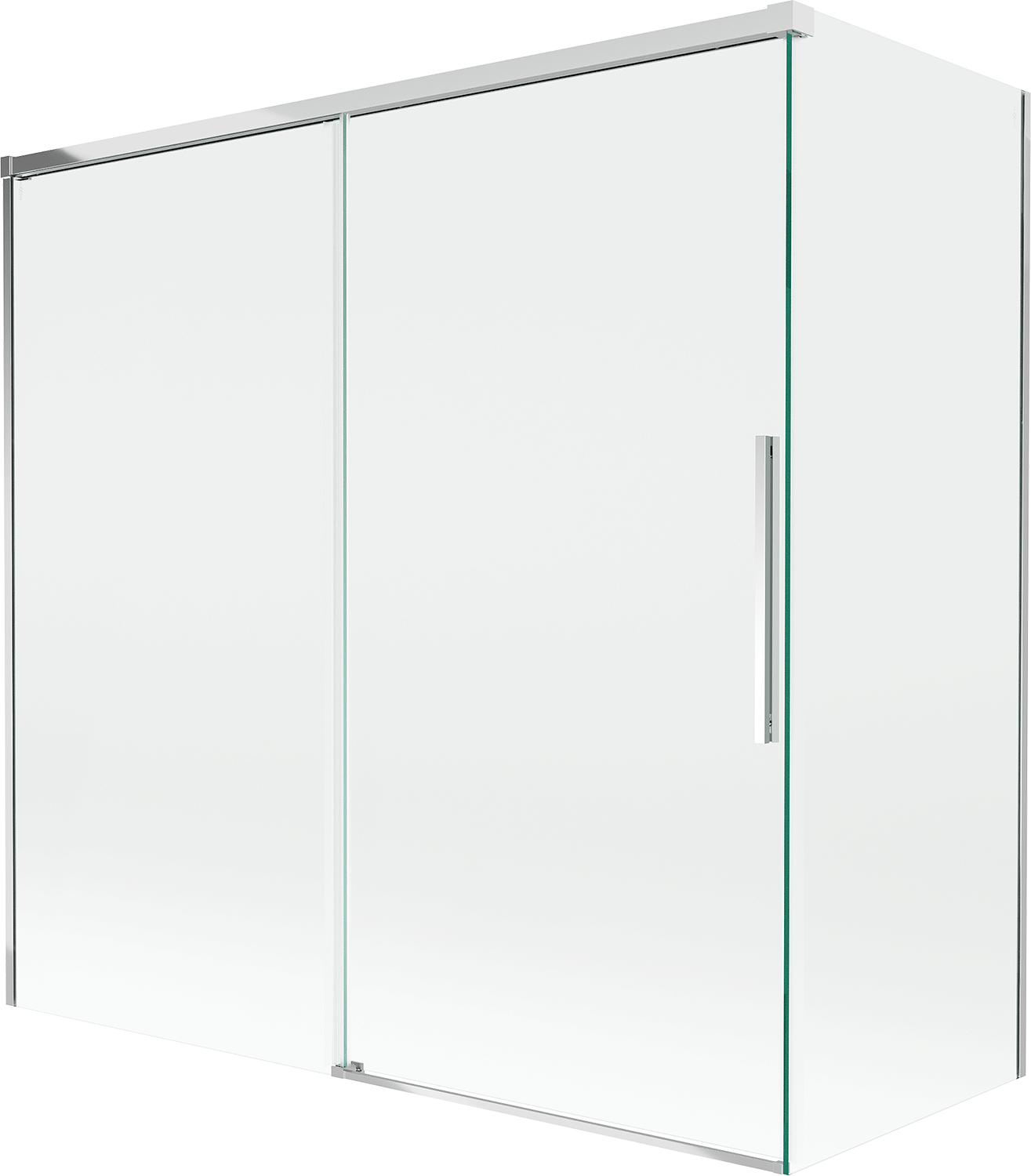Mexen Rox parawan nawannowy 2-skrzydłowy rozsuwany 160 + 70 x 150 cm, transparent, biały - 8C9-160-070-20-00