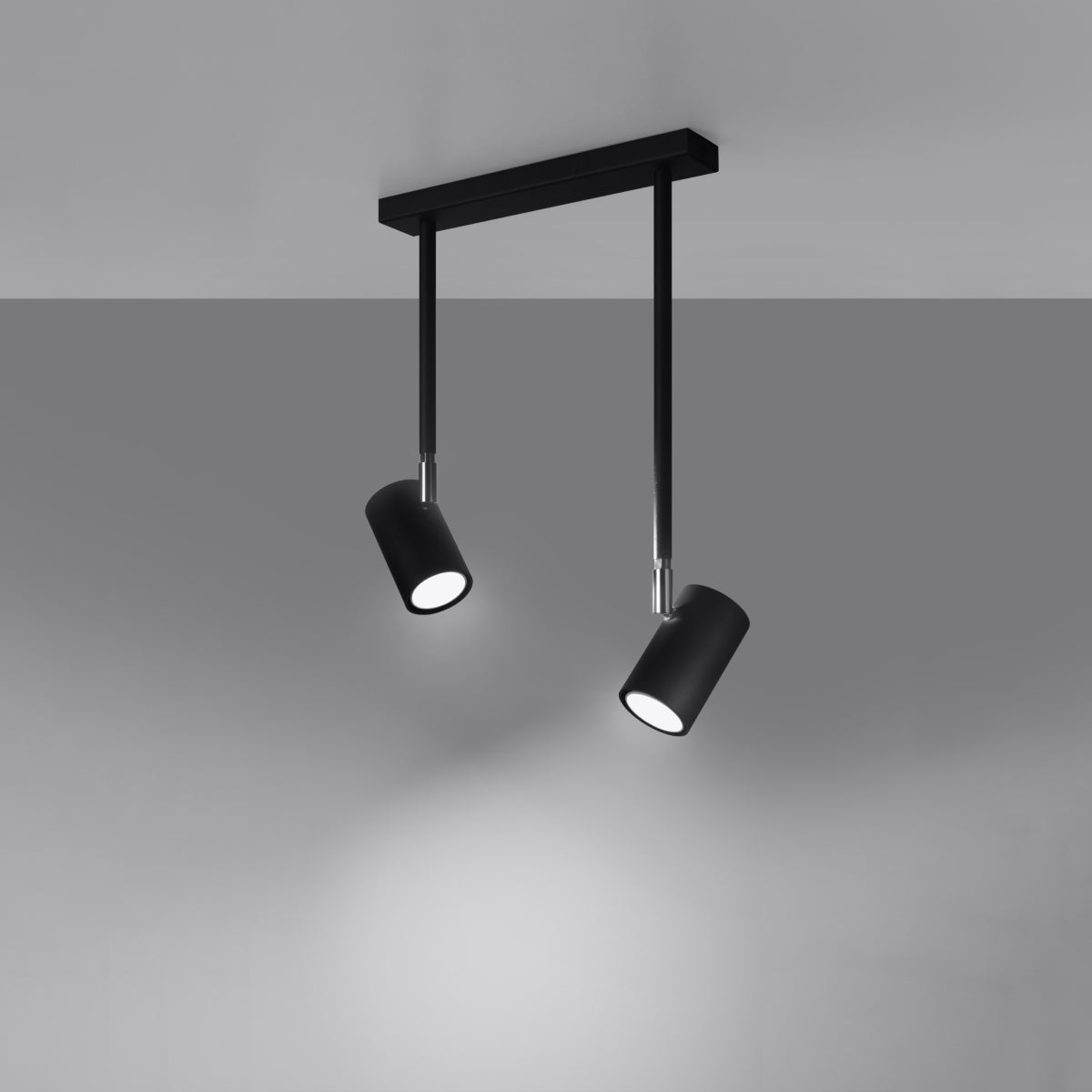 Plafon NOVATEL 2 czarny LED 3000K - 30x10x43cm Sollux