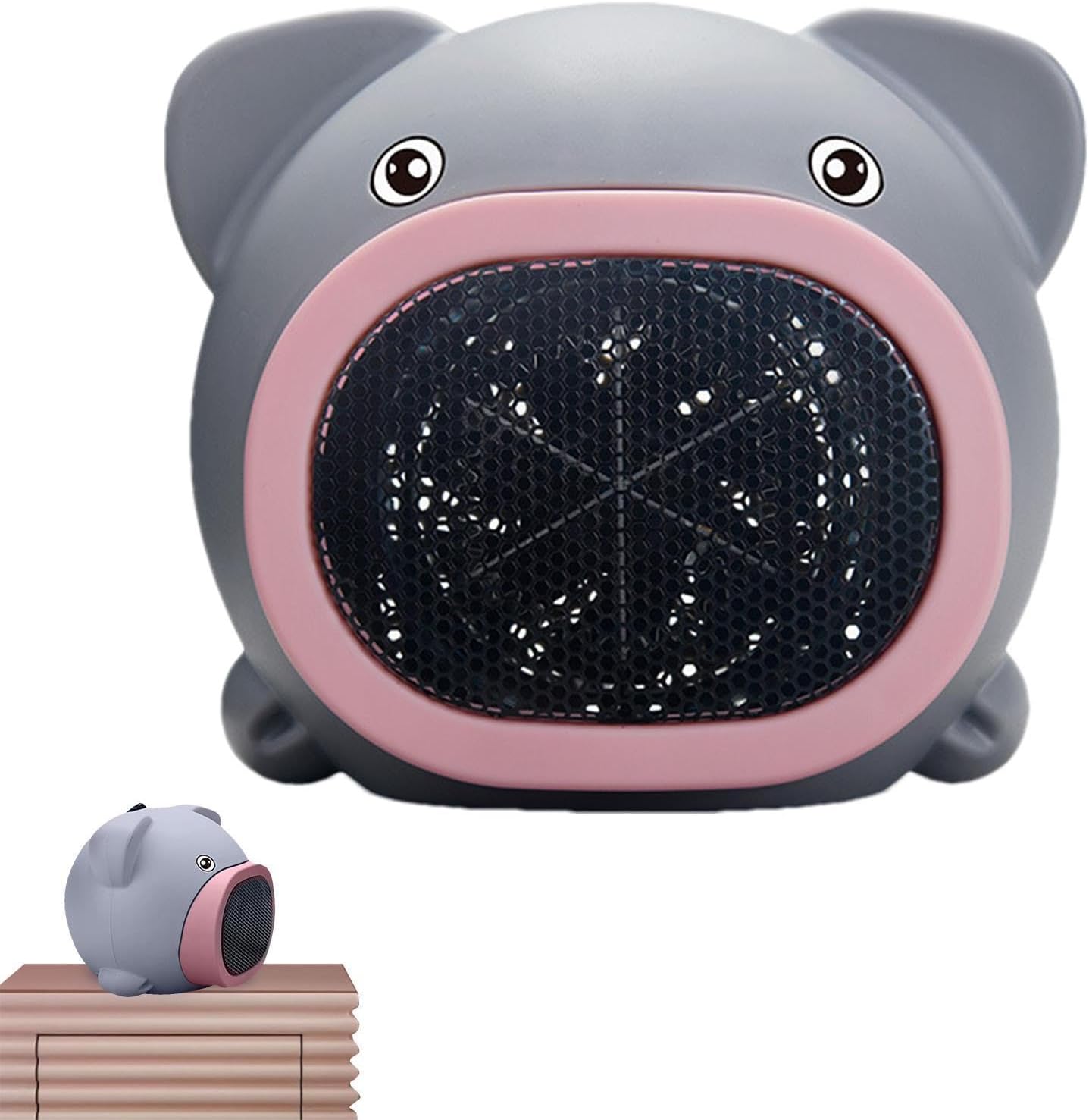 Grzejnik stołowy Grey Pig - miniaturowy grzejnik ceramiczny - szybko nagrzewający się ceramiczny grzejnik elektryczny, idealny do biura, namiotu kemp