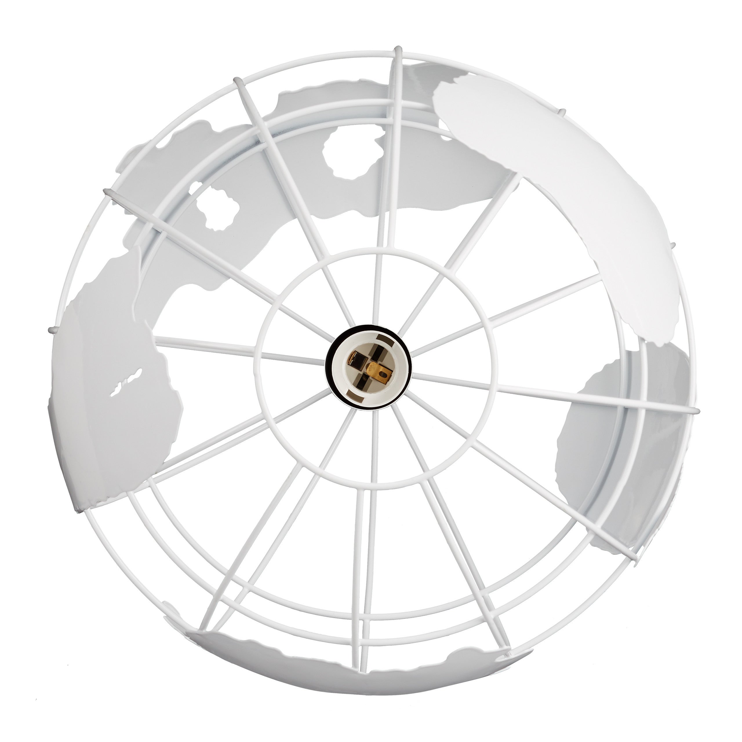 Lampadario Soffitto Sferica, Lampada Sospeso a Globo, Altezza Regolabile, in Metallo, Diametro: 30 cm, Bianco, Relaxdays - 9