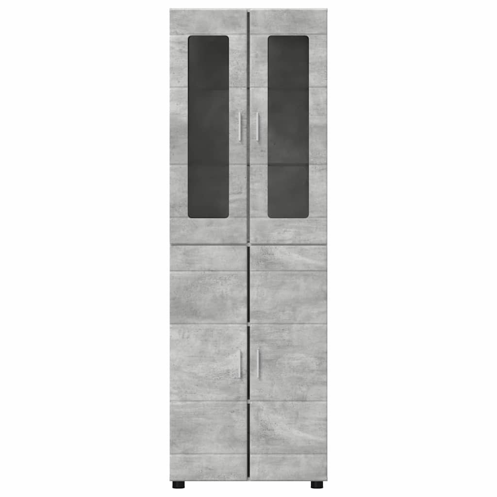 Armoire Haut de rangement - Armoire De Chambre avec étagère Gris béton 60 x 35 x 182 cm - 6