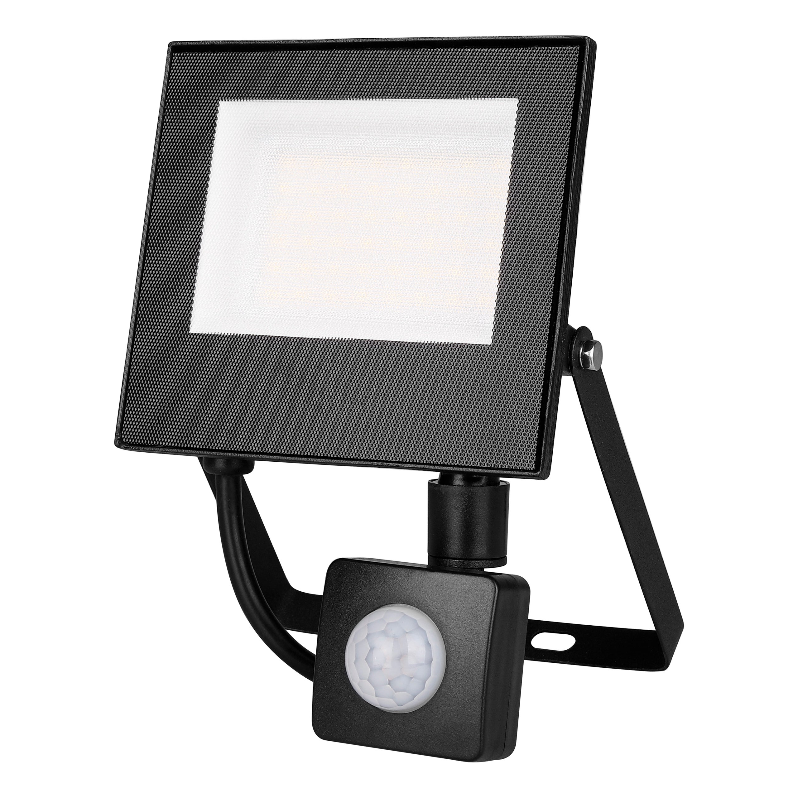 Naświetlacz LED z czujnikiem ruchu PIR Mola 30W 11,6x17cm IP65 neutralna biel 4500K halogen czarny XUDO