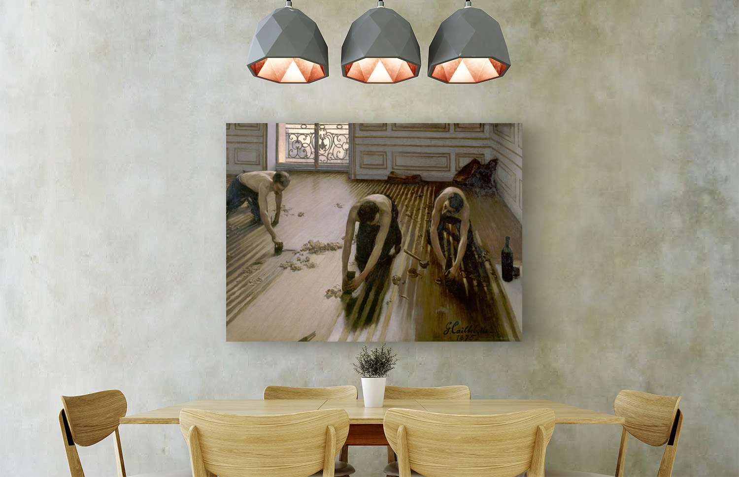 Peinture, impression sur toile - Gustave Caillebotte, Les raboteurs de parquet - 80x60 cm - 2